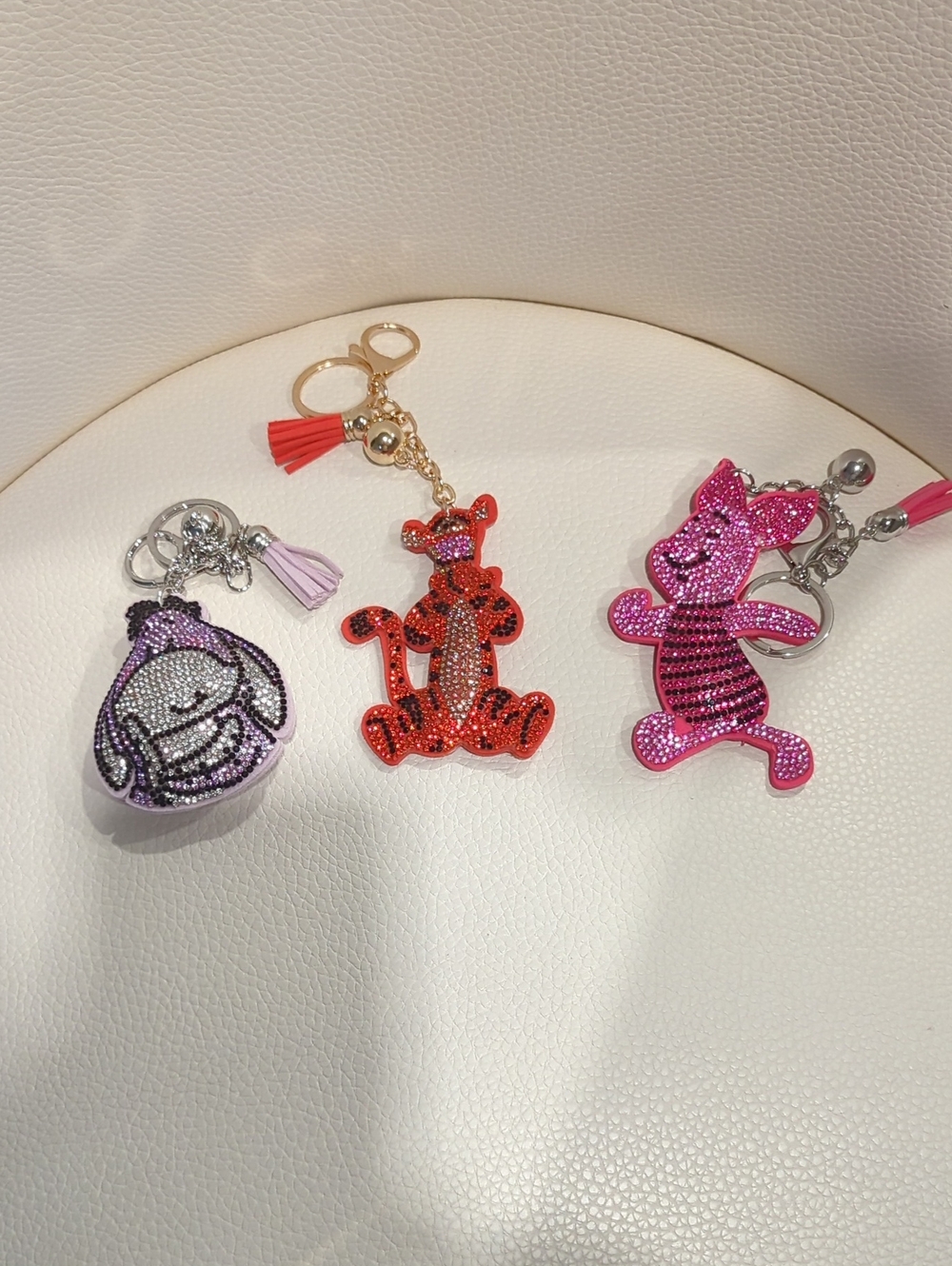 Sparkling Tiger, Eyore And Piglet Animal Keychains/Charms